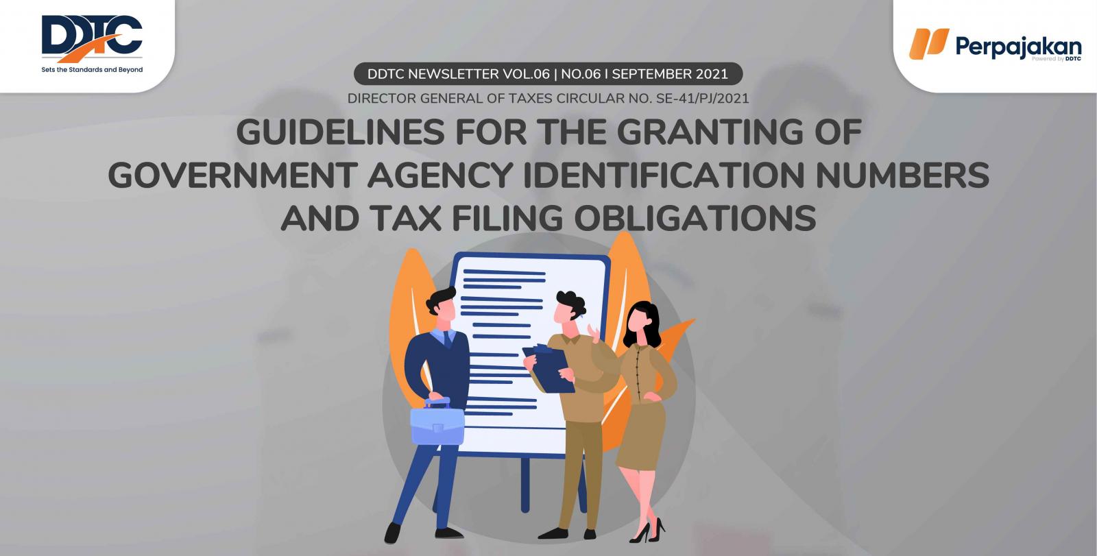 Cover Publikasi Guidelines for the Granting of Government Agency Identification Numbers and Tax Filing Obligations