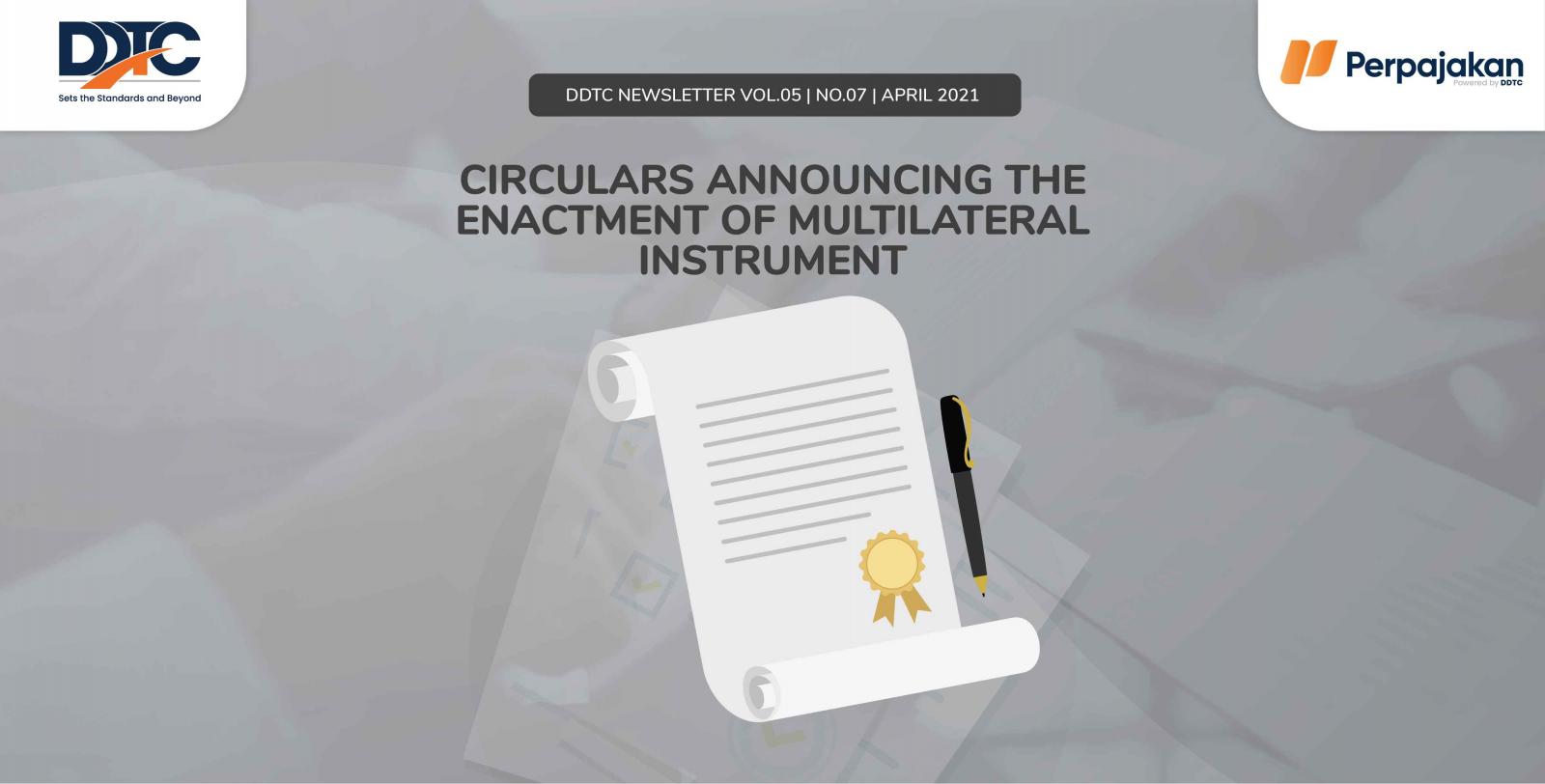 Cover Publikasi Circulars Announcing the Enactment of Multilateral Instrument
