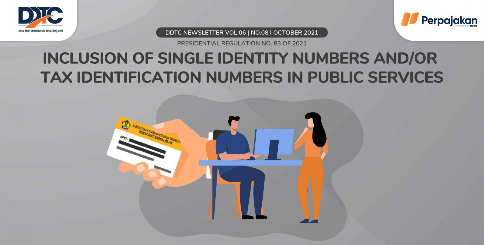 Cover Publikasi Inclusion of Single Identity Numbers and/or Tax Identification Numbers in Public Services